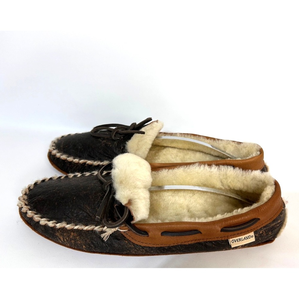 Overland Mens size 11 M Gunner Sheepskin Shearling Canada Lined Wool Slippers